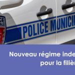 Visuel de l'article "Nouveau régime indemnitaire pour la filière police", comprenant une photo d'une voiture la police municipale.