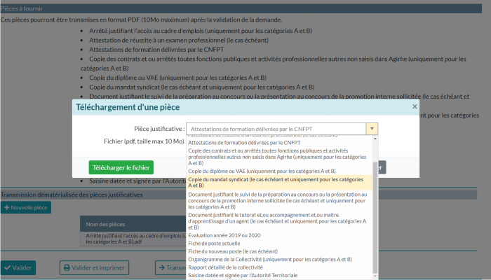 Télécharger une pièce